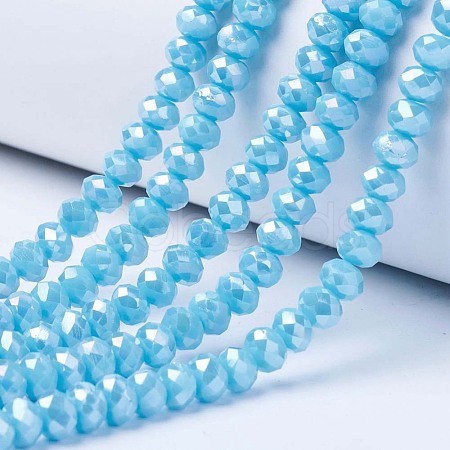 Electroplate Glass Beads Strands EGLA-A034-P10mm-B15-1