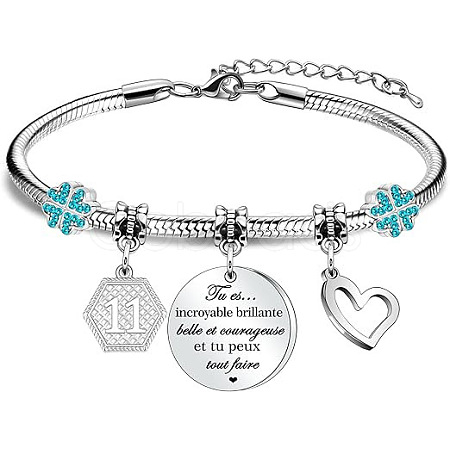 Birthday 201 Stainless Steel Charm Bracelets FS-WGBAA71-12-1