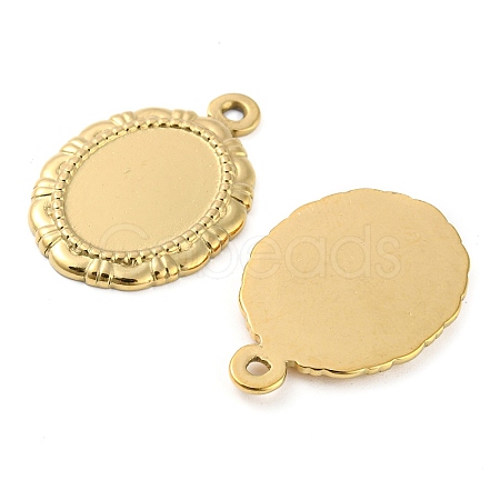 304 Stainless Steel Pendant Cabochon Settings STAS-I202-12G-1