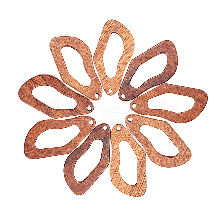 20Pcs Walnut Wood Hollow out Pendants WOOD-CJ0001-22-1