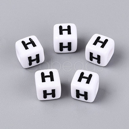 Opaque Acrylic Beads SACR-N020-04A-H-1