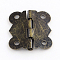 Wooden Box Accessories Iron Hinge, 90 Degree Fixed, Antique Bronze, 20x17x2.5mm, Hole: 2mm