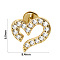 304 Stainless Steel Micro Pave Clear Cubic Zirconia Cartilage Earrings, Golden, Heart, 10mm, Pin: 1.2mm