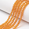 Glass Beads Strands, Faceted, Rondelle, Dark Orange, 2.3~2.7x2mm, Hole: 0.4mm, about 150~155pcs/strand, 32~33cm