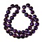 Electroplated Natural Lava Rock Beads Strands, Flat Round, Purple Plated, 10x4.5mm, Hole: 1.2mm, about 40~41pcs/strand, 15.43''~15.75''(39.2~40cm)