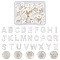 Natural Freshwater Shell Beads, Top Drilled Beads, Letter A~Z, Alphabet, Flat Round with Mixed Shapes, White, 36pcs/box