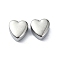 Non-Tarnish 304 Stainless Steel Beads, Heart, Stainless Steel Color, 10x9.5x5mm, Hole: 2mm