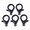 Plastic Lobster Claw Clasps, Black, 35x24.5x6mm, Hole: 3mm