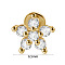 304 Stainless Steel Micro Pave Clear Cubic Zirconia Cartilage Earrings, Golden, Flower, 10mm, Pin: 1.2mm