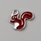 Alloy Enamel Pendants, Platinum, Squirrel, Brown, 16x18x1.5mm, Hole: 1.8mm