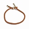 Cotton Cord Bracelets, with Brass Finding, Long-Lasting Plated, Real 24K Gold Plated, Camel, 8-1/2 inch(21.5cm)~9 inch(23cm)