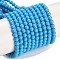 Synthetic Turquoise Beads Strands, Round, Dyed, Blue, 3mm, Hole: 0.8mm, about 131pcs/strand, 15.16''(38.5cm)