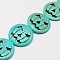 Synthetic Turquoise Beads Strands, Dyed, Halloween Pumpkin Jack o Lantern, Medium Turquoise, 15x3.5mm, Hole: 1mm, about 27pcs/strand, 15.35 inch