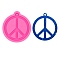 Peace Sign Silicone Molds, Fondant Molds, For DIY Cake Decoration, Chocolate, Candy, UV Resin & Epoxy Resin Jewelry Making, Hot Pink, 84x75x9.5mm, Hole: 5mm, Inner Diameter: 77x69mm