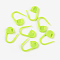 Eco-Friendly ABS Plastic Knitting Crochet Locking Stitch Markers Holder, Green Yellow, 22x11x3mm, Pin: 1mm