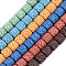 Synthetic Lava Rock Beads Strands, Dyed, Column, Mixed Color, 10x10mm, Hole: 2mm, about 39pcs/strand, 15.35 inch(39cm)