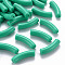 Opaque Acrylic Beads, Curved Tube, Light Sea Green, 32x9.5x8mm, Hole: 1.8mm