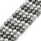 Baking Painted Pearlized Glass Pearl Round Bead Strands, Gray, 8mm, Hole: 0.8mm, about 50pcs/strand, 15.75''(40cm)