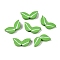 Spray Painted Natural Wood Beads, Printed, Leaf, Lime Green, 9x21x4.5mm, Hole: 1.8mm