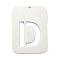 Non-Tarnish 304 Stainless Steel Pendants, Rectangle with Alphabet, Hollow, Letter.D, 32x22x1mm, Hole: 1.5mm