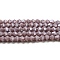 Opaque Solid Color Electroplate Glass Beads Strands, Pearl Luster Plated, Faceted, Bicone, Medium Purple, 4x4mm, Hole: 0.8mm, about 82~85pcs/strand, 30.5~31cm