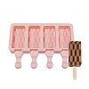 Food Grade DIY Rectangle Ice-cream Silicone Molds DIY-D062-04C-1