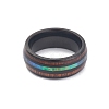 Ion Plating(IP) 304 Stainless Steel Paua Shell Cuff Ring for Women RJEW-M014-01B-E-2