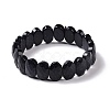 Synthetic Blue Goldstone Oval Beaded Stretch Bracelet G-E010-01T-1