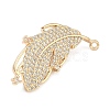 Feather Brass Micro Pave Cubic Zirconia Enhancer Shortener Bails KK-F934-07A-G-2