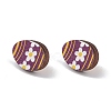 Natual Wood Easter Stud Earrings EJEW-C013-02A-2