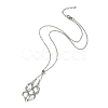 Tarnish Resistant 304 Stainless Steel Cable Chains Macrame Pouch Empty Stone Holder for Pendant Necklaces Making NJEW-TA00084-01-1