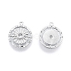 Brass Micro Pave Clear Cubic Zirconia Pendants KK-F841-08P-1