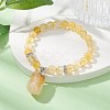 Natural Citrine & Synthetic Hematite Beaded Stretch Bracelet BJEW-JB09760-04-2