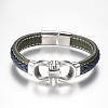 Men's Braided Leather Cord Bracelets BJEW-H559-15-2