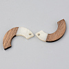 Opaque Resin & Walnut Wood Pendants RESI-S389-007A-C04-2
