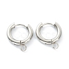 Tarnish Resistant 201 Stainless Steel Huggie Hoop Earring Findings STAS-P283-01C-P-1