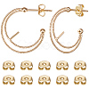 10Pcs Brass Ring Stud Earring Findings KK-BBC0007-72-1