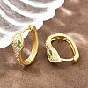 Brass Micro Pave Cubic Zirconia Hoop Earrings KK-CBAD104-04G-G-2