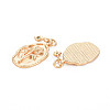 Brass Olivine Rhinestone Pendants X-KK-S364-220-2