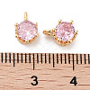 Brass Micro Pave Cubic Zirconia Charms KK-C051-39G-04-3