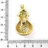 Brass Micro Pave Clear and Green Cubic Zirconia Pendants KK-H279-02G-3