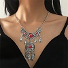 Bohemia Style Alloy Bib Necklace NJEW-H021-03AS-1