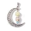 Halloween Synthetic Turquoise Skull Pendants PALLOY-JF02650-02-1
