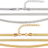 4Pcs 2 Colors 304 Stainless Steel Herringbone Chain Necklaces NJEW-BBC0001-45-1