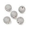 CZ Brass Micro Pave Cubic Zirconia Round Beads ZIRC-L017-05P-3