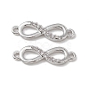 Brass Micro Pave Clear Cubic Zirconia Connector Charms KK-E068-VB387-2
