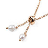 Natural Pearl & Glass Braided Slider Bracelet BJEW-N018-01D-2