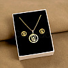 304 Stainless Steel Pendant Necklaces & Stud Earrings Sets WG82A44-27-1