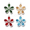 4Pcs 4 Colors Glass Pendants PALLOY-TA00313-1