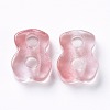 2-Hole Synthetic Cherry Quartz Glass Buttons G-L553-59-2